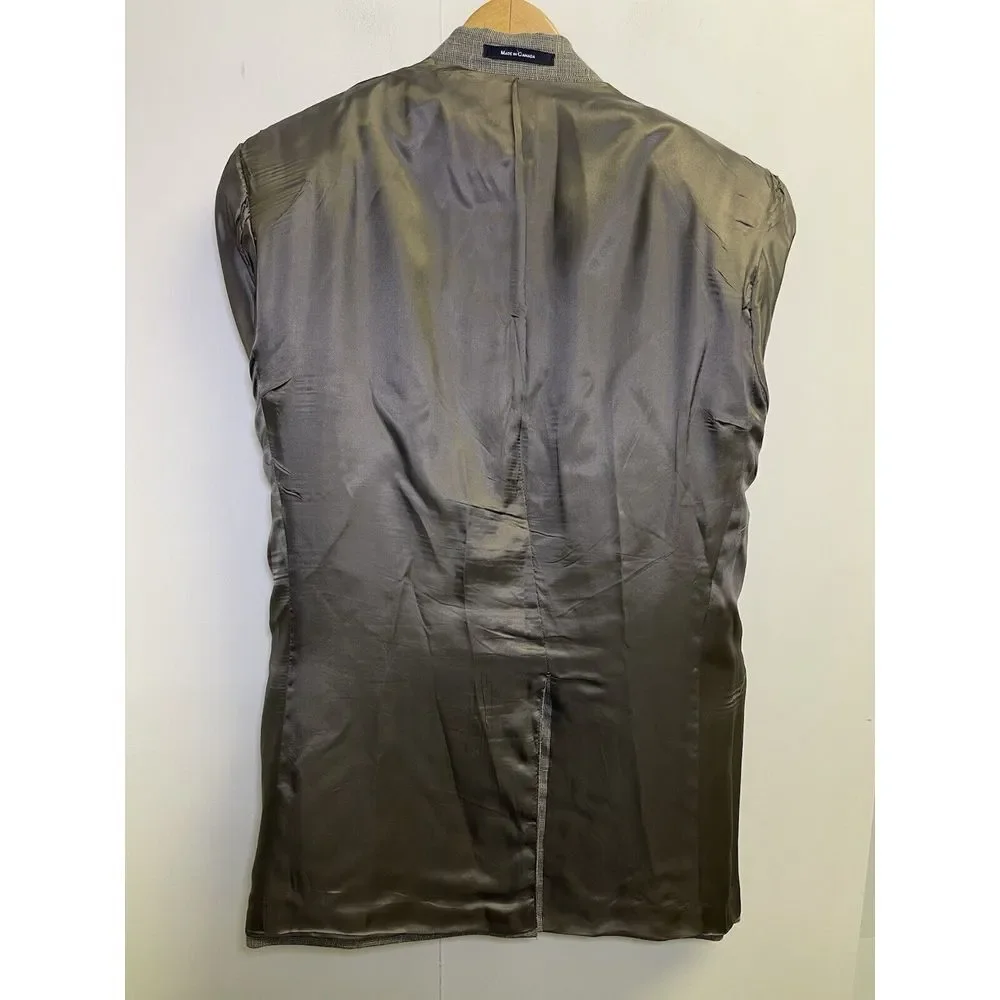 Chaps Ralph Lauren Blazer Jacket Mens 40R Regular Grey Wool, Linen Sport‎ Coat